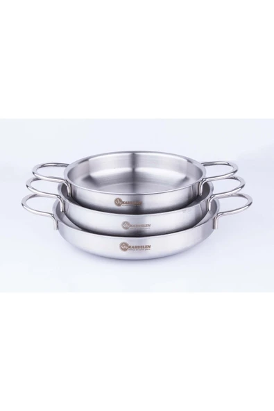 Paslanmaz Çelik 3 Lü Omlet Set Inox (18-20-22)