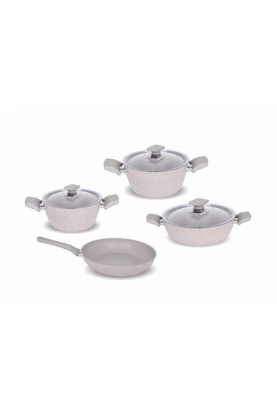 7 PARÇA GRANİT TENCERE SET BEJ
