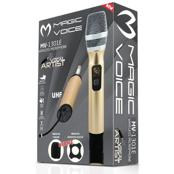 Magicvoice MV-1301E UHF Ekranlı Kablosuz 1 El Telsiz Mikrofonu - 2