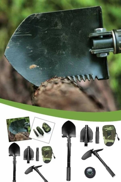 3 LÜ Kamp Seti El feneri Çatal Bıçak Kaşık Kamp Takımı Kürek Kazma Kamp Seti Çok Kullanışlı Set - 3