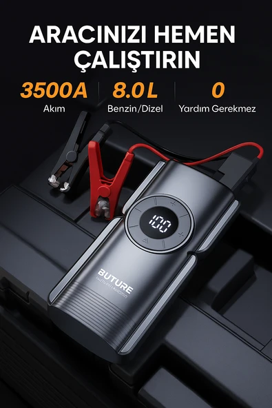 BUTURE BETA01 3500A 4 in 1 20000mah Taşınabilir Akü Takviye Kiti - 3