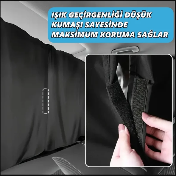 Glanz Araç İçi Perde Araba Gizlilik Perdesi Oto Güneşlik Perde Seti - 2