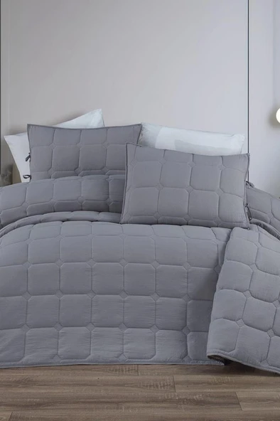 Cratos Comfort Çift Kişilik Yatak Örtüsü Gri