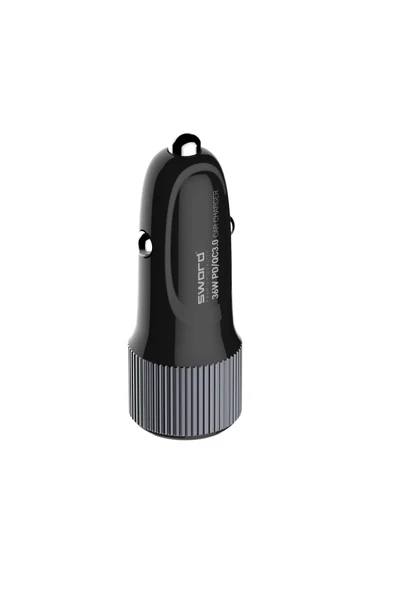 SWORD 38W QC3.0+PD3.0 Hızlı Araç Şarjı, USB-C & USB-A, Akıllı Çip, LED Işık SW-1U1CQ3 - 5