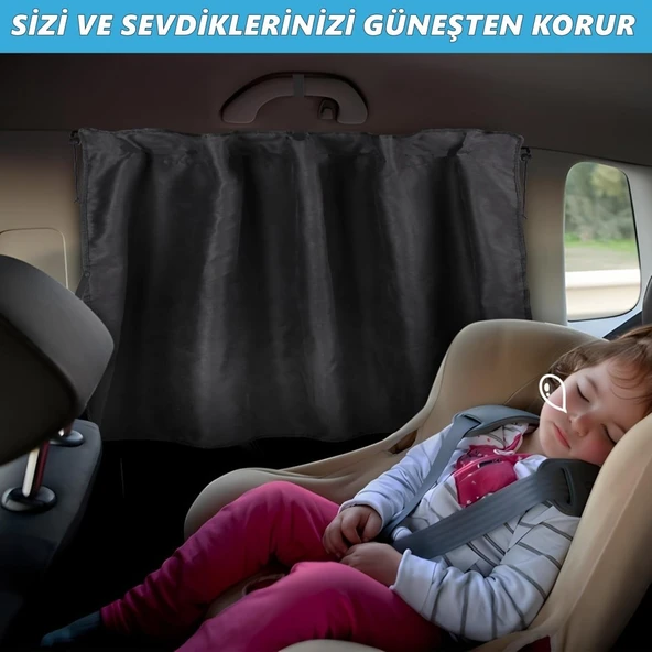 Glanz Araç İçi Perde Araba Gizlilik Perdesi Oto Güneşlik Perde Seti - 3