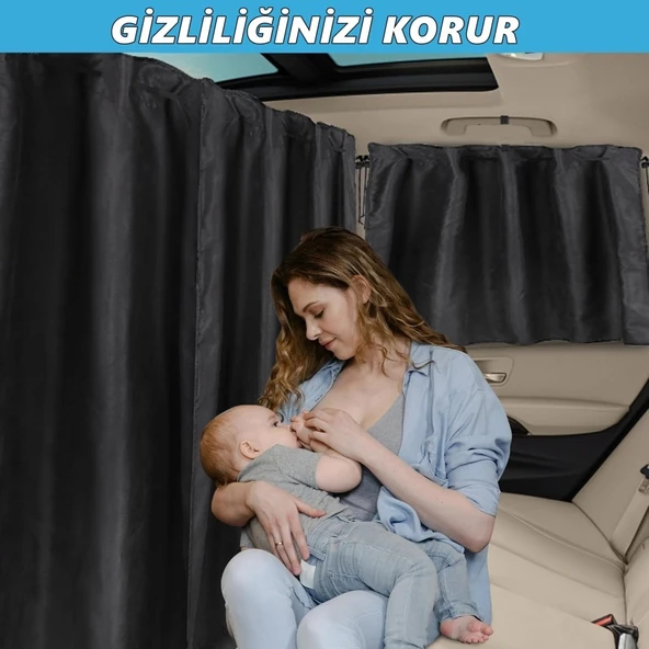 Glanz Araç İçi Perde Araba Gizlilik Perdesi Oto Güneşlik Perde Seti - 4