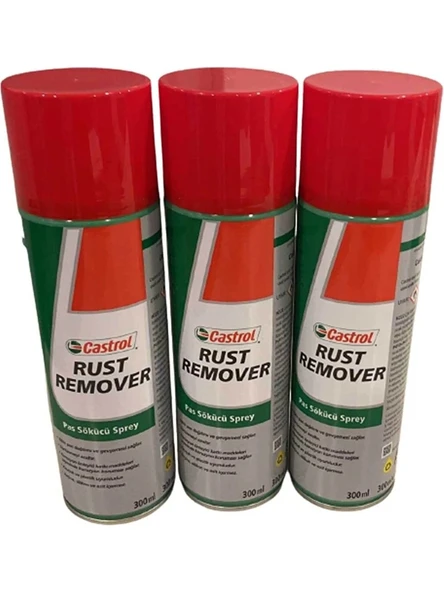 Castrol Rust Remover, 3lü Pas Sökücü ve Korozyon Önleyici Sprey, 300 Ml