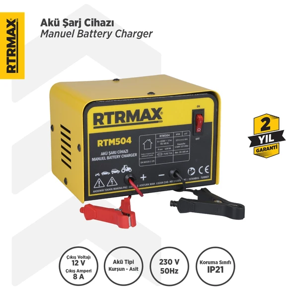 RTM504 Akü Şarj Cihazı/Ünitesi 8 A 12V 20-105 Ah - 2
