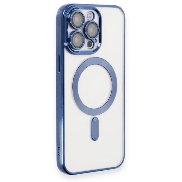 İPhone 15 Pro Uyumlu Magsafe özellikli Mavi Pure Kılıf - Resim 2