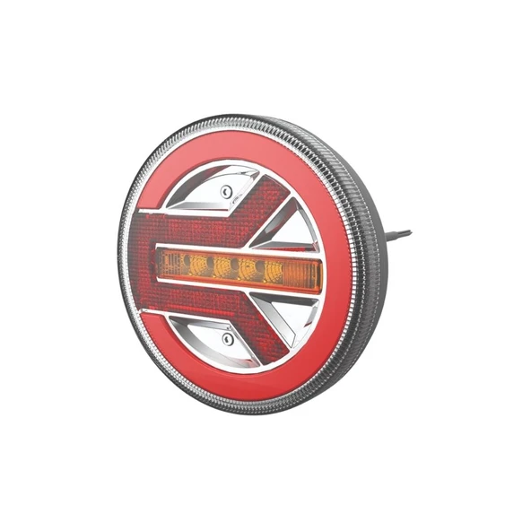 Led Yuvarlak 3 Fonksiyonlu Stop-Sinyal-Park Lambası 10-30V E9 Belgeli Sağ 40101 - 3