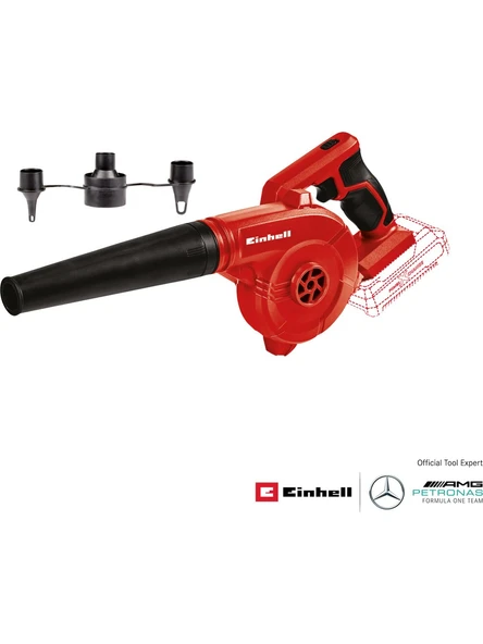 Einhell Akülü Üfleme TE-CB 18180 Li - Solo Power X-Change (Lityum-İyon, hava üfleme hızı 180 kms, 15.500 devdk, 2 hız kademesi, yumuşak tutuş, akü ve şarj cihazı dahil değildir)