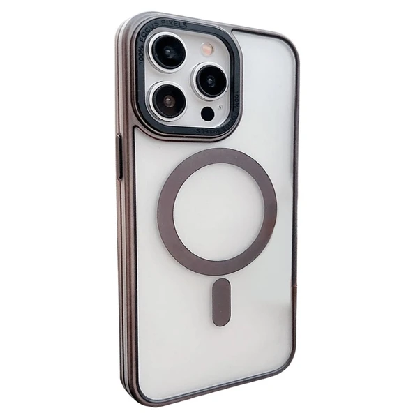 İPhone 15 Pro Max Uyumlu Magsafe özellikli Gold Monte Kılıf - Resim 2