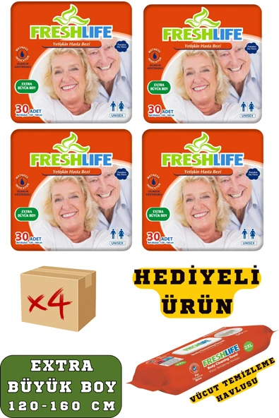 Freshlife Hasta Bezi Belbantlı XLarge Beden 120 Adet (4 Paket) (HEDİYELİ) - 2