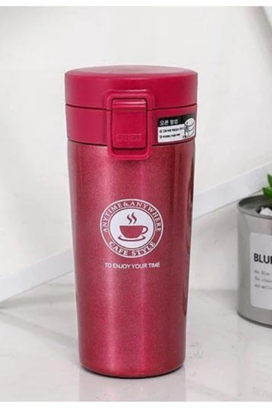 12 Saate Kadar Sıcak Soğuk Tutma Filtreli Çift Katmanlı Pembe Mug Termos SUS 304 380 ML - 2