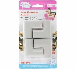 Miny Baby Kauçuk Köşe Koruyucu 4'Lü MB-602 grı-pembe sıyah
