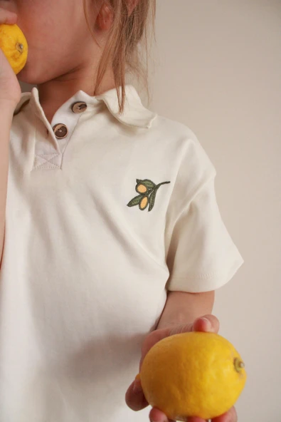 Zeytin Nakışlı Polo Yaka Şortlu Takım - 7