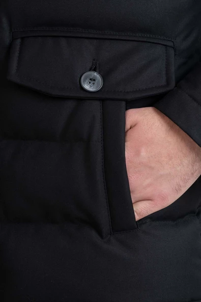 YAKA KÜRKLÜ REGULAR FİT ERKEK ŞİME MONT - 6