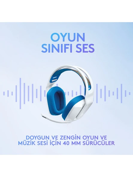 Logitech G G335 Kablolu Oyuncu Kulaklığı - Beyaz - 7