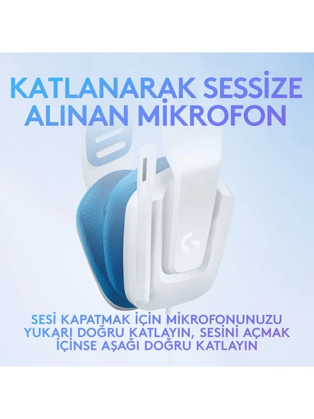 Logitech G G335 Kablolu Oyuncu Kulaklığı - Beyaz - 5