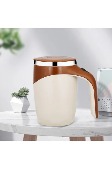 Kahve Fincanı Self Stirring Mug Mikser Kupa Yeni Nesil Kendi Kendini Karıştıran Termos Bardak 380 Ml - 5