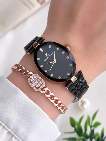Daniel Klein Çelik Kordon 3 Atm Suya Dayanıklı Özel Tasarım Kadın Kol Saat+Bileklik VS.BLKT.0437 ürün görseli