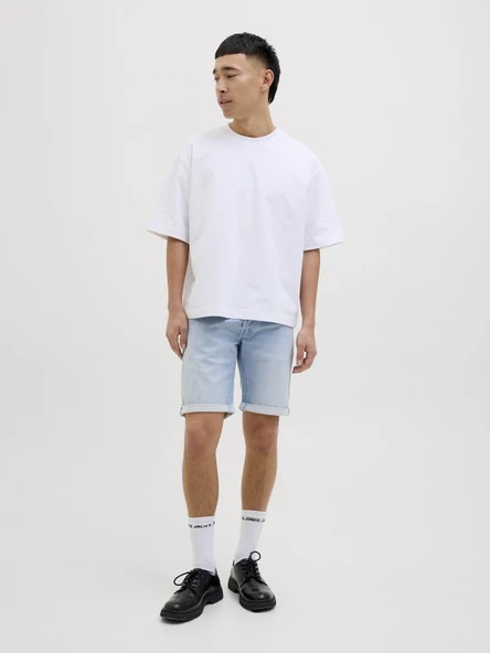 JACK JONES Erkek Likralı Kot Şort 12269609 - 4