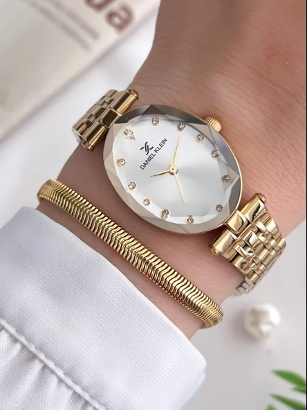 Daniel Klein Çelik Kordon 3 Atm Suya Dayanıklı Özel Tasarım Kadın Kol Saat+Bileklik VS.BLKT.0436 ürün görseli