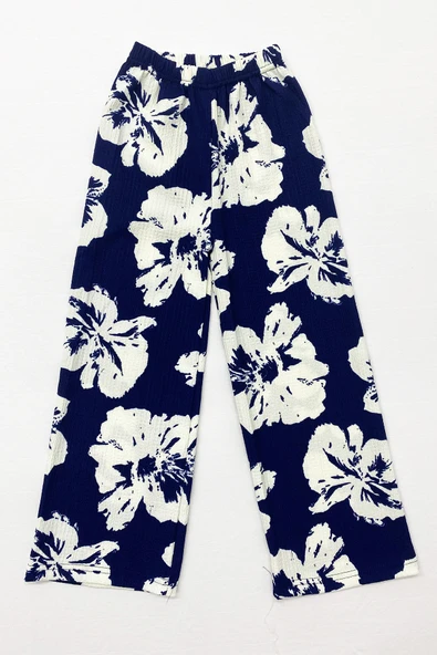 KIZ ÇOCUK ALT GENİŞ PAÇA DESENLİ B76 - Resim 2