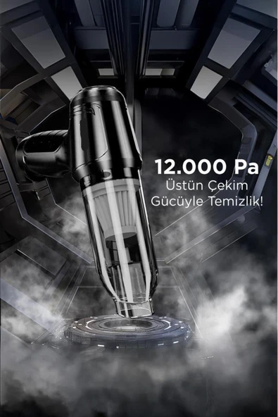 LT-107C Mini Çok Fonksiyonlu Üflemeli Şarjlı Araç Süpürgesi El Süpürgesi - 4