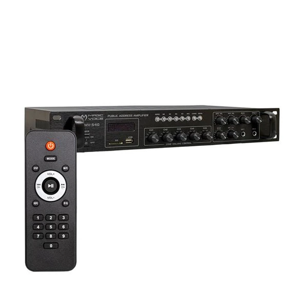 Magicvoice MV-540 100 Watt USB-SD-Bluetooth 2 Mikrofon Girişli 5 Bölgeli Hat Trafolu Anfi - 2