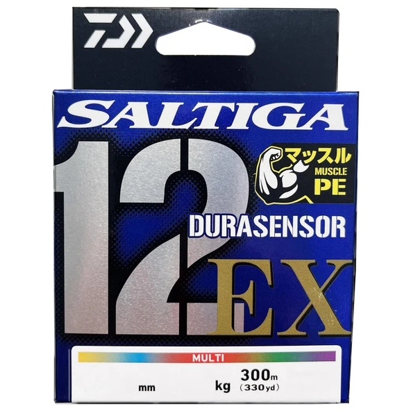 Daiwa Saltiga Durasensor 12EX 300m Multicolor Örgü - İp Misina  0.14mm - 1.2PE - 12Kg