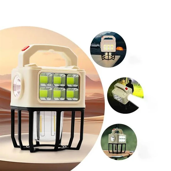PowerMaster PM-26460 3 Modlu Beyaz - Filament Solar Masa - Kamp Lambası - El Feneri