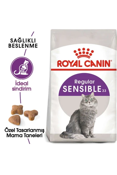 Royal Canin Sensible 33 Hassas Sindirim Sistemi Olan Kediler İçin Yetişkin Kedi Maması 2 Kg - 2