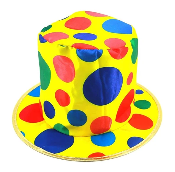 Palyaço Şapkası Rengarenk Puantiyeli 19 cm - 1