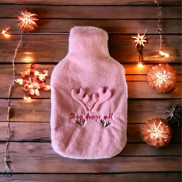 Angel Of Life® 2 Litrelik Geyikli Model Peluş Kılıflı Sıcak Su Torbası - 2