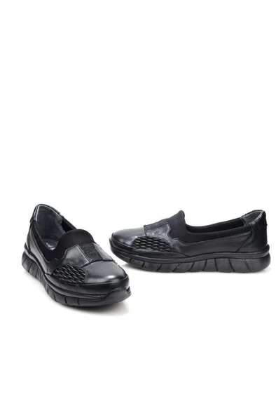 Papuçcity Trendi 4217 Ortopedik Kadın Deri Günlük Ayakkabı - Resim 3