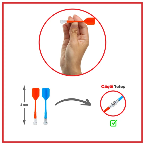 4 Oklu Mıknatıslı Örümcek Adam Dart Seti Çift Yönlü Manyetik Dart Askılı Dartboard - 6