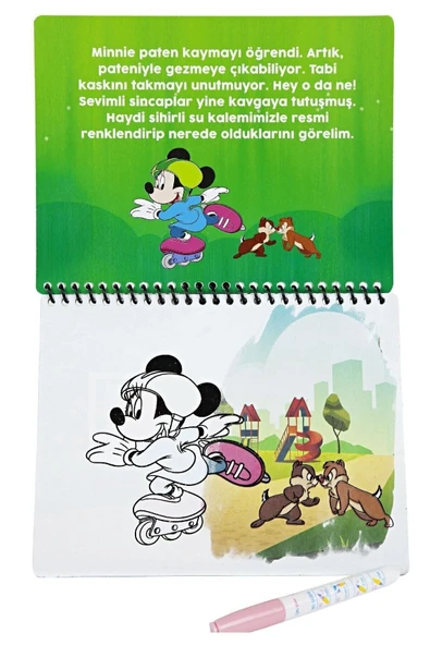 Minnie Lisanslı Sihirli Boyama Kitabı Özel Su Kalemi İle - 2