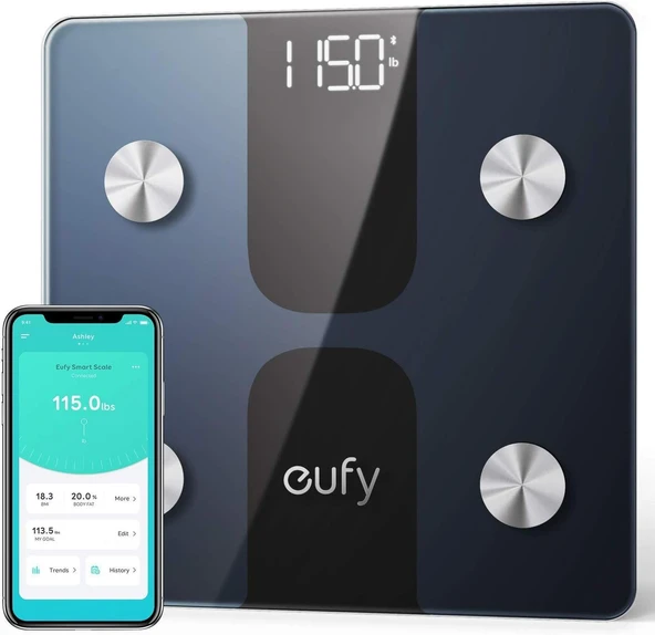 eufy Anker Eufy C1 Akıllı Baskül Tartı, Bluetooth, Siyah, T9146H11