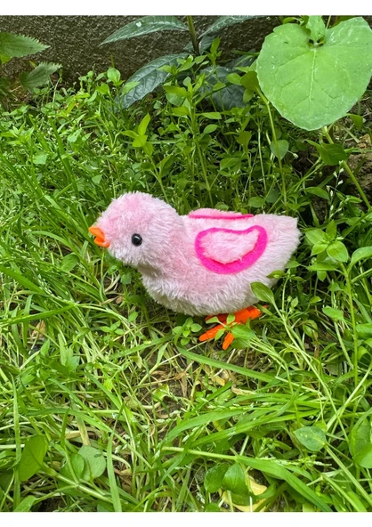 Mor Civciv Oyuncak Koşan Civciv Bebek Mini Kurmalı Peluş Civciv - 3