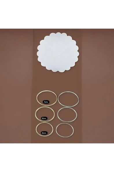 BUTİK CENTER 6 CM GOLD VEYA GÜMÜŞ HALKA + 100 'LÜ 26 CM TÜL.