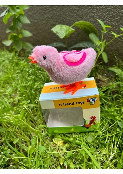 Mor Civciv Oyuncak Koşan Civciv Bebek Mini Kurmalı Peluş Civciv - 1