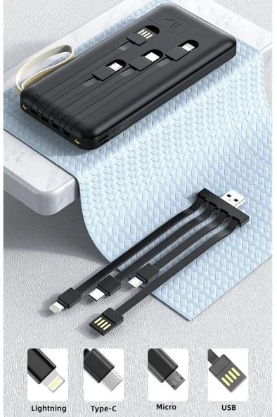 Digital Göstergeli 4 Çıkışlı Fenerli Standli 20.000 Mah Powerbank - 4