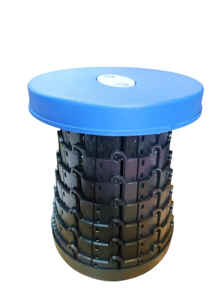 Lacivert Teleskopik Katlanabilir Akordiyon Kamp Taburesi ürün görseli 1