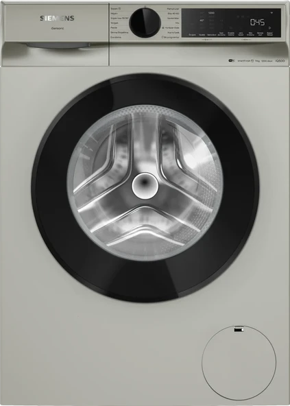 SİEMENS WG42K2ZXTR iQ500 Çamaşır Makinesi 9 kg 1200 dev./dak., Gümüş - 1