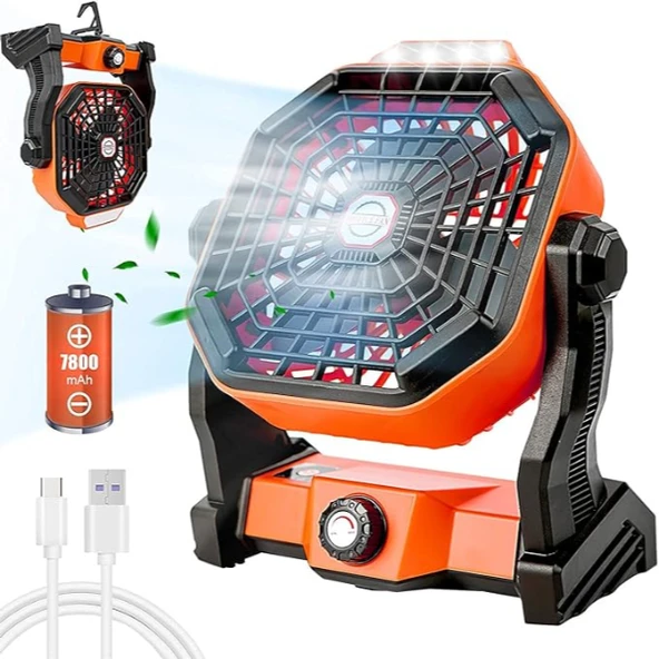 Mini Şarjlı Ledli Kare Fan - 3