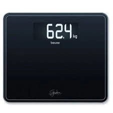 Beurer GS 410 black Signature Line cam/kişisel tartı, emniyet camından ekstra büyük basma yüzeyi, XXL formatında şık siyah ekran ve 200 kg'a kadar taşıma kapasitesi - 2