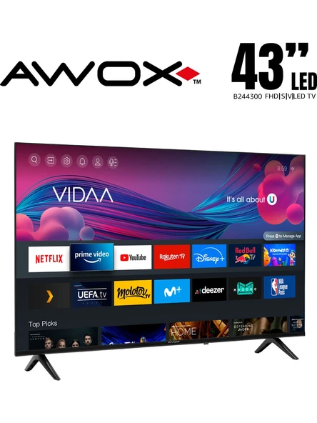 Awox B244300FH Full HD 43" 109 Ekran Uydu Alıcılı Smart LED TV - 3
