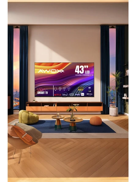 Awox B244300FH Full HD 43" 109 Ekran Uydu Alıcılı Smart LED TV - 2