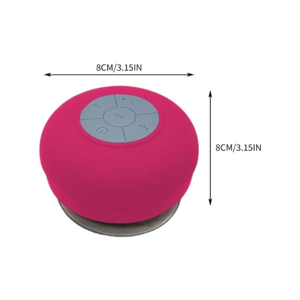 Vakumlu Su Geçirmez Bluetoothlu Mini Duş Hoparlörü - 3